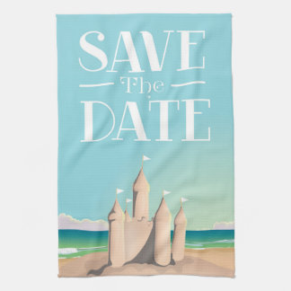 Save the Date Sandcastle Tea Towel
