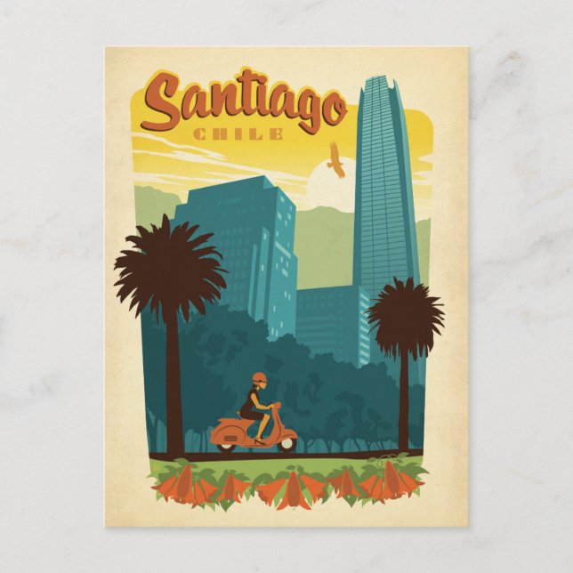 Save the Date | Santiago, Chile Announcement Postcard (Front)