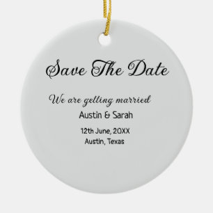 Save the date scan QR wedding website modern text Ceramic Tree Decoration