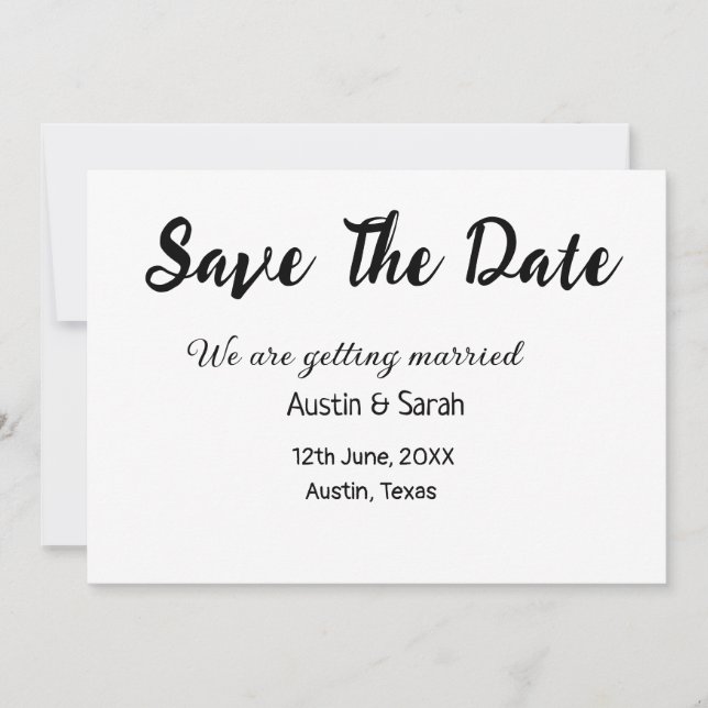 Save the date scan QR wedding website modern text Invitation (Front)