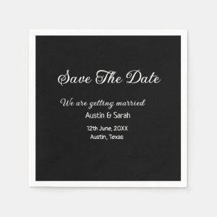 Save the date scan QR wedding website modern text Napkin