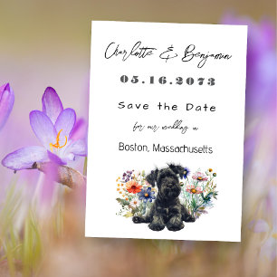 Save the Date Schnauzer Dog Wedding Announcement