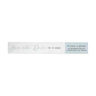 Save the Date Script Calligraphy Return Address Wrap Around Label