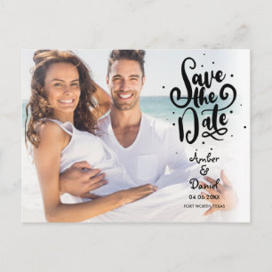 Save the Date Script Spots Photo Postcard