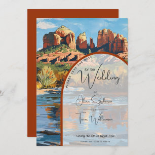 Save the Date - Sedona Red Rock Cathedral Invitation