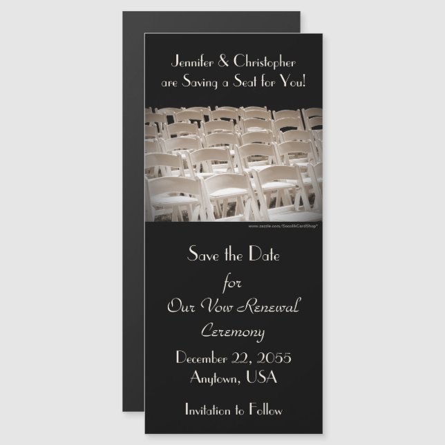 Save the Date Sepia Vow Renewal Ceremony Magnet (Front/Back)