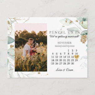 Save the Date September 2022 Botanical Elegant Postcard