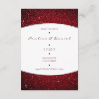 Save The Date Silver Burgundy White Gray Glitter