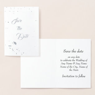 Save the Date Silver Foil Card