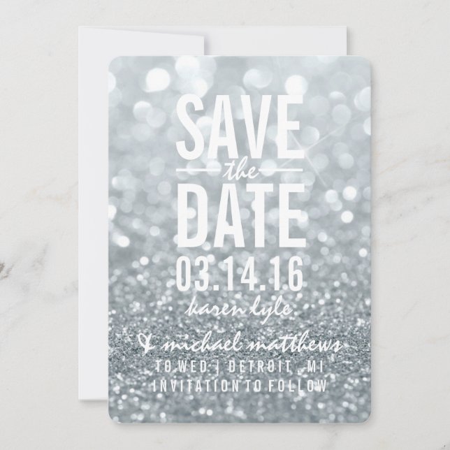 Save the Date | Silver Glit Fab (Front)