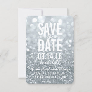 Save the Date Silver Glit Fab