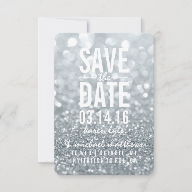 Save the Date | Silver Glit Fab (Front)