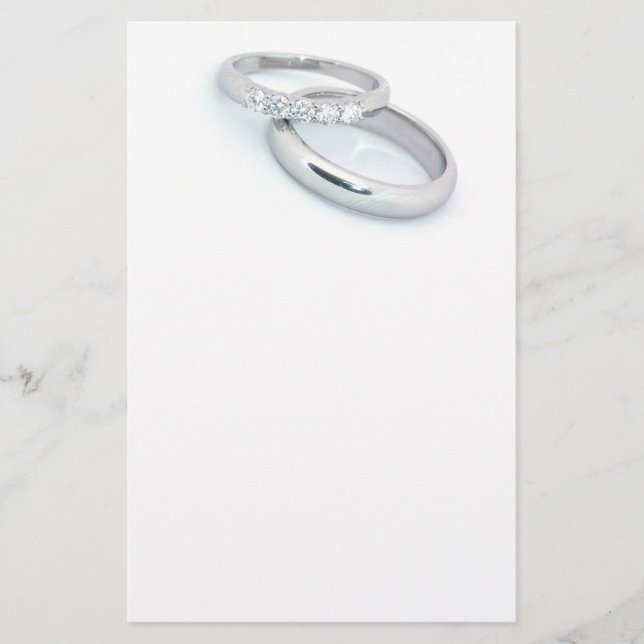 Save the Date/Silver Wedding Bands Stationery (Front)