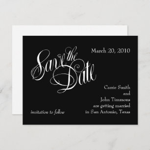 Save the Date Simple Black and White