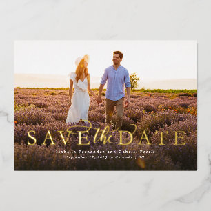 Save the date simple elegant horizontal one photo