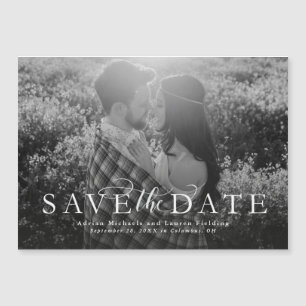 Save the date simple elegant one photo magnet
