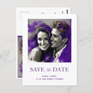 SAVE THE DATE SIMPLE MODERN DESIGN POSTCARD