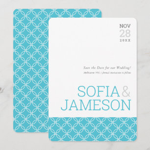 SAVE THE DATE simple modern type turquoise blue Invitation
