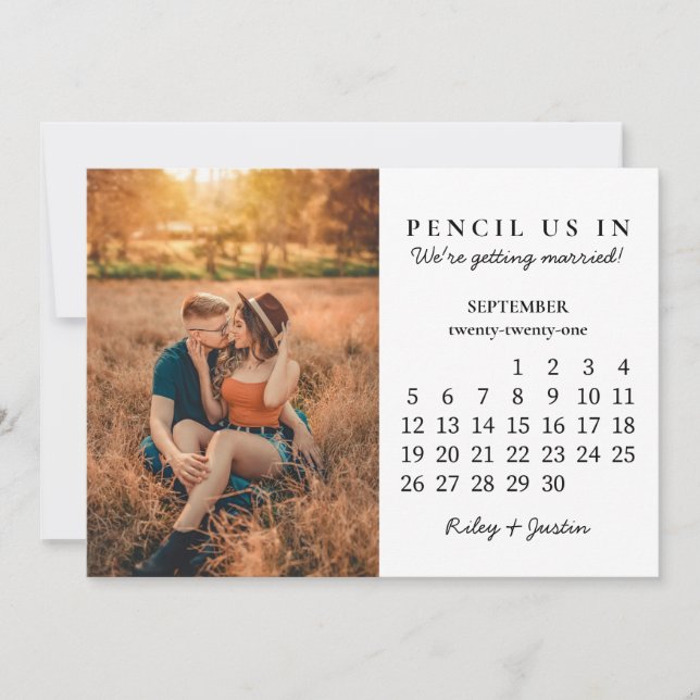 Save the Date | Simple September 2021 Calendar Invitation (Front)