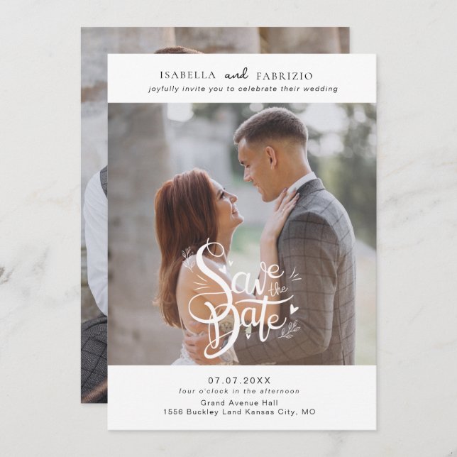 Save the Date Simple Wedding Invite (Front/Back)