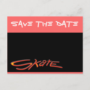 Save The Date Skate Announcement Postcard