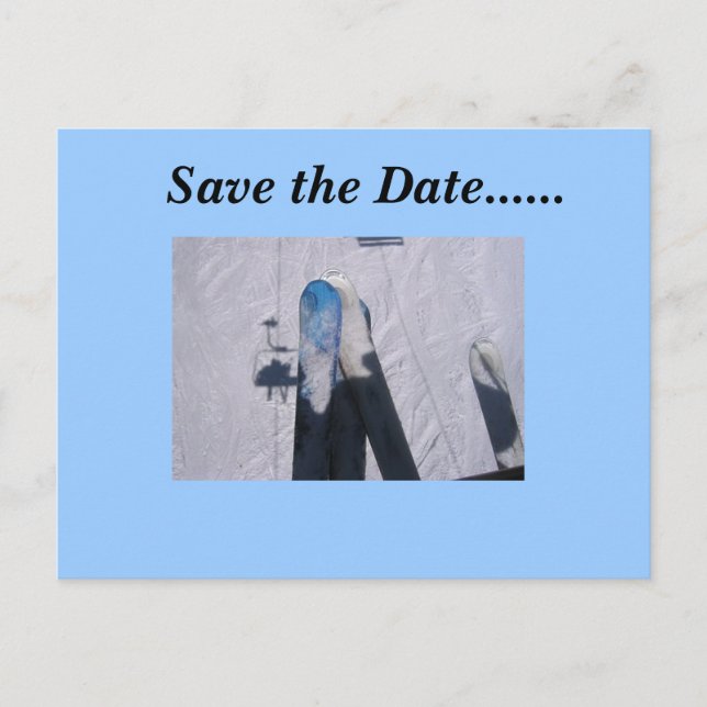 Save the Date......Ski Love Announcement Postcard (Front)