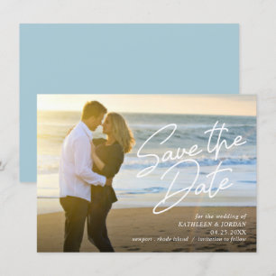 Save the Date Smooth Script Wedding Announcement