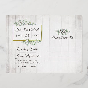 Save The Date Southern Cotton Wedding 3-Photo Card
