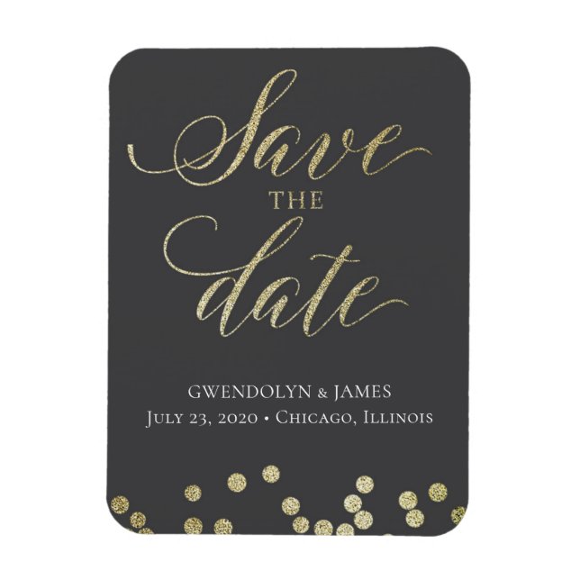 Save the Date Sparkle Magnet (Vertical)