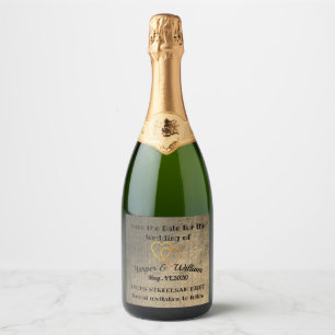 Save the Date Sparkling Wine Label