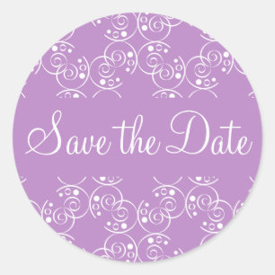 Save the Date Spiral Swirls Envelope Sticker Seal
