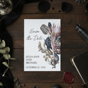 Save the Date Spooky Halloween Floral Card