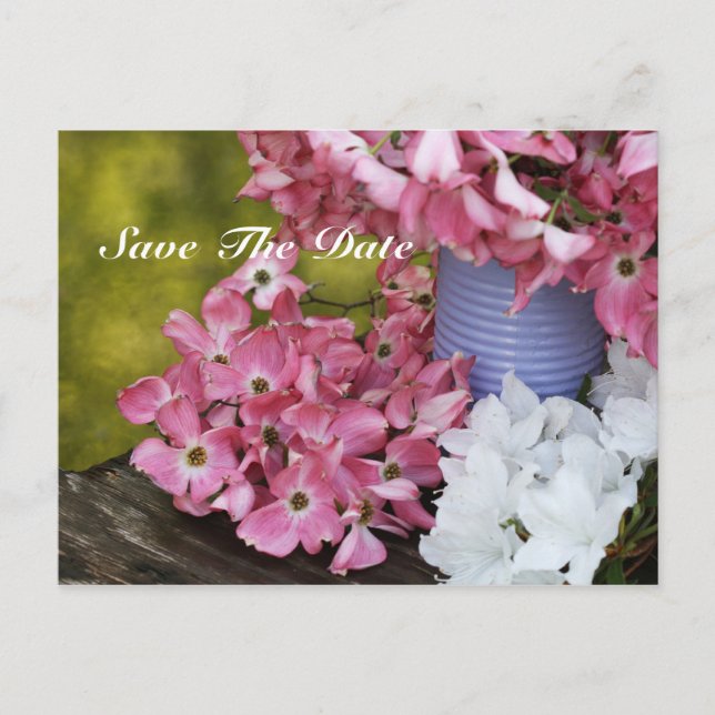 Save The Date Spring Bouquet Announcement Postcard (Front)