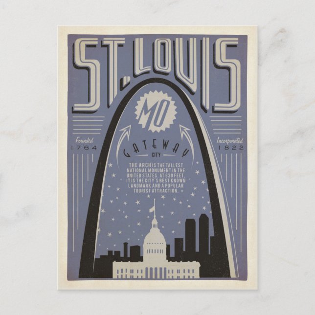 Save the Date | St Louis, MO - Gateway City Announcement Postcard (Front)