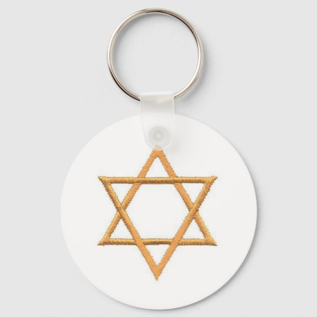 Save the Date/Star of David Key Ring (Front)
