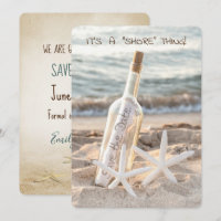 Save The Date Starfish and Message In a Bottle