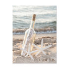 Save The Date starfish and message in a bottle