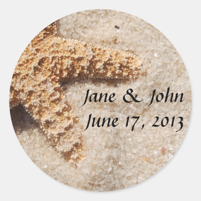 Save the Date Starfish Envelope Seals (Front)