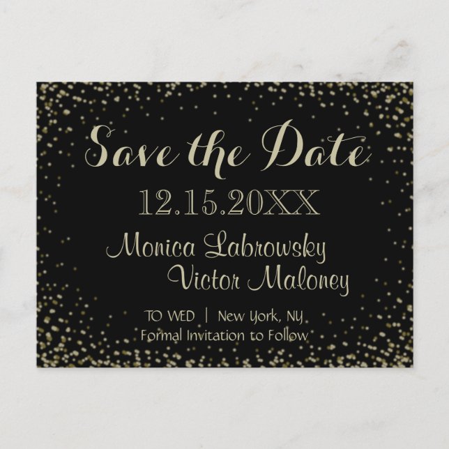 Save the Date | Starry Night Announcement Postcard (Front)