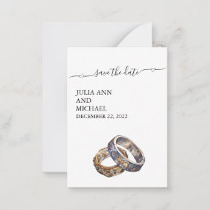 Save the Date SteamPunk Rings  Card
