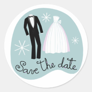 Save the Date Sticker - Blue