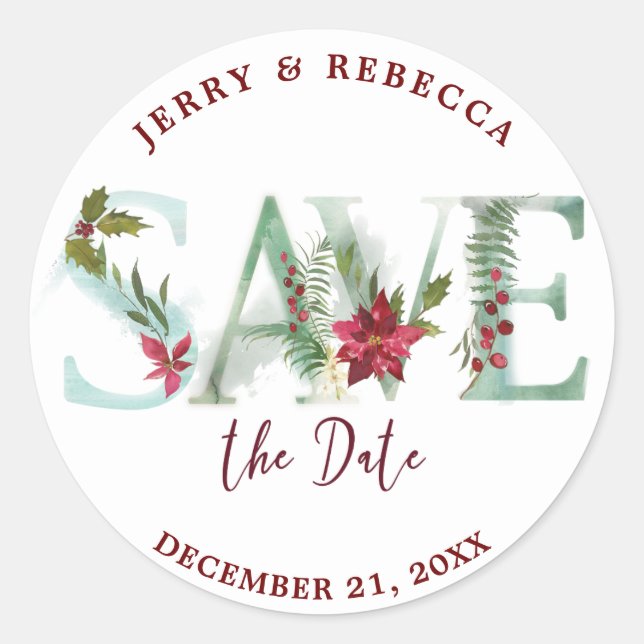 save the date sticker christmas winter (Front)