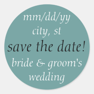 save the date sticker for guests' calendars