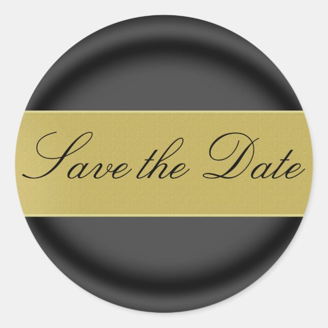 Save the Date Sticker/Seal Classic Round Sticker (Front)