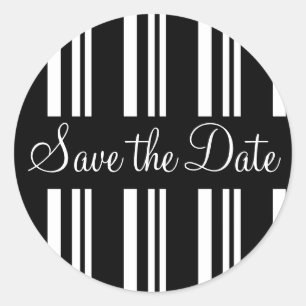 Save the Date Stripes Envelope Sticker Seal
