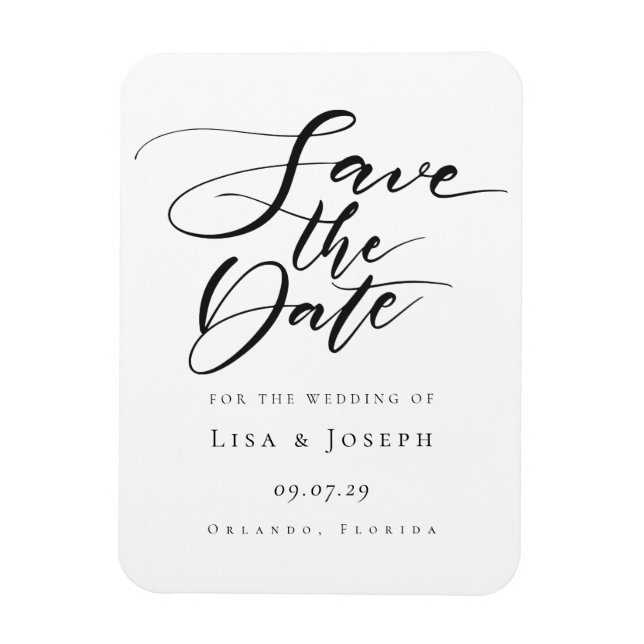 Save the Date Stylish Chic Calendar Magnet (Vertical)
