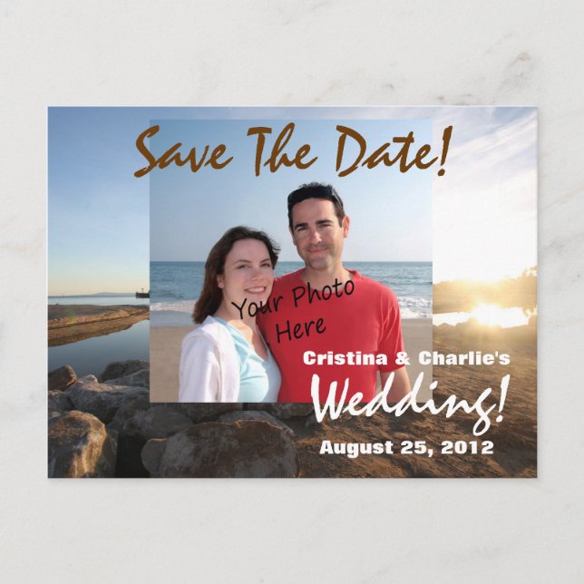 Save The Date Summer Beach Wedding Postcards (Front)