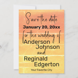 Save the Date Summer Rustic Casual Wedding Peach