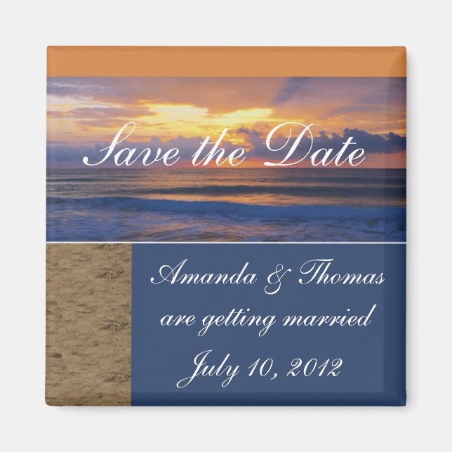 Save the Date Sunrise Wedding Announcement  Magnet (Front)