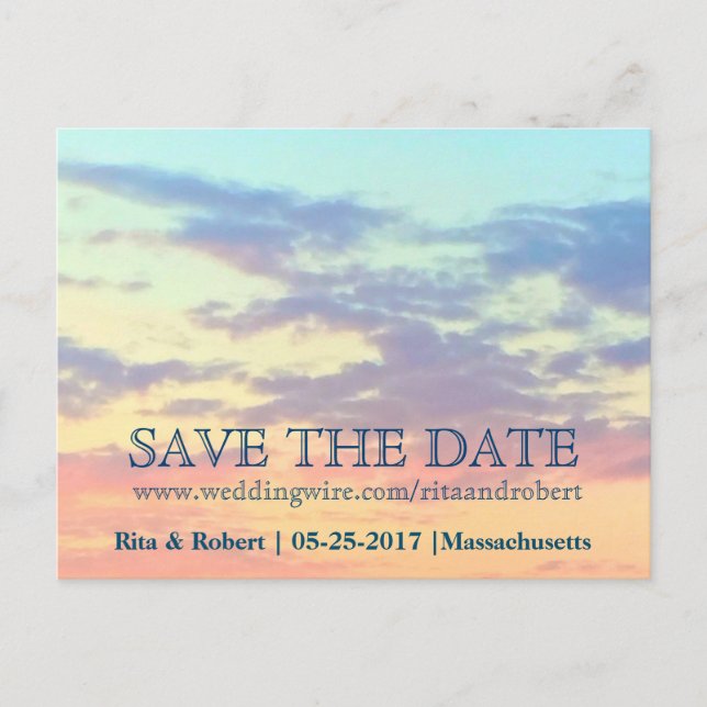 Save the Date | Sunset Postcard Announcement Card (Front)